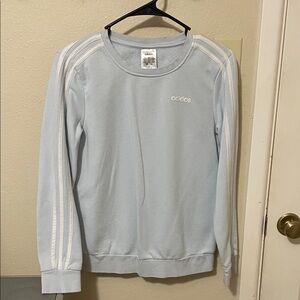 Adidas Sky Blue Crewneck with White Stripes